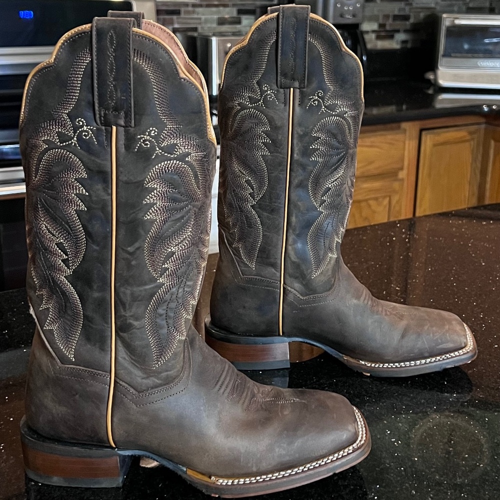 Dan Post Women's Western Boots - Broad Square Toe (Brown, 7, NEW)